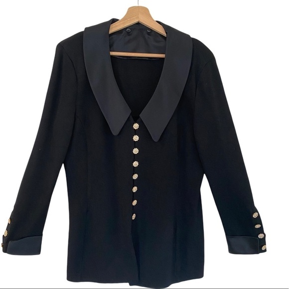 ST. JOHN EVENING Santana Knit Triple Style Rhinestone Button Cardigan Size 12 - Picture 1 of 16